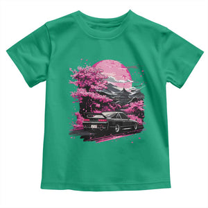 JDM Japanese Toddler T Shirt Tokyo Japan Drift Race Car Mount Fuji Cherry Blossom Sakura TS10 Irish Green Print Your Wear