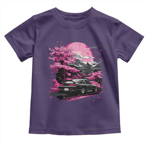 JDM Japanese Toddler T Shirt Tokyo Japan Drift Race Car Mount Fuji Cherry Blossom Sakura TS10 Purple Print Your Wear