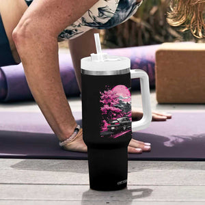 JDM Japanese Tumbler With Handle Tokyo Japan Drift Race Car Mount Fuji Cherry Blossom Sakura TS10 Print Your Wear