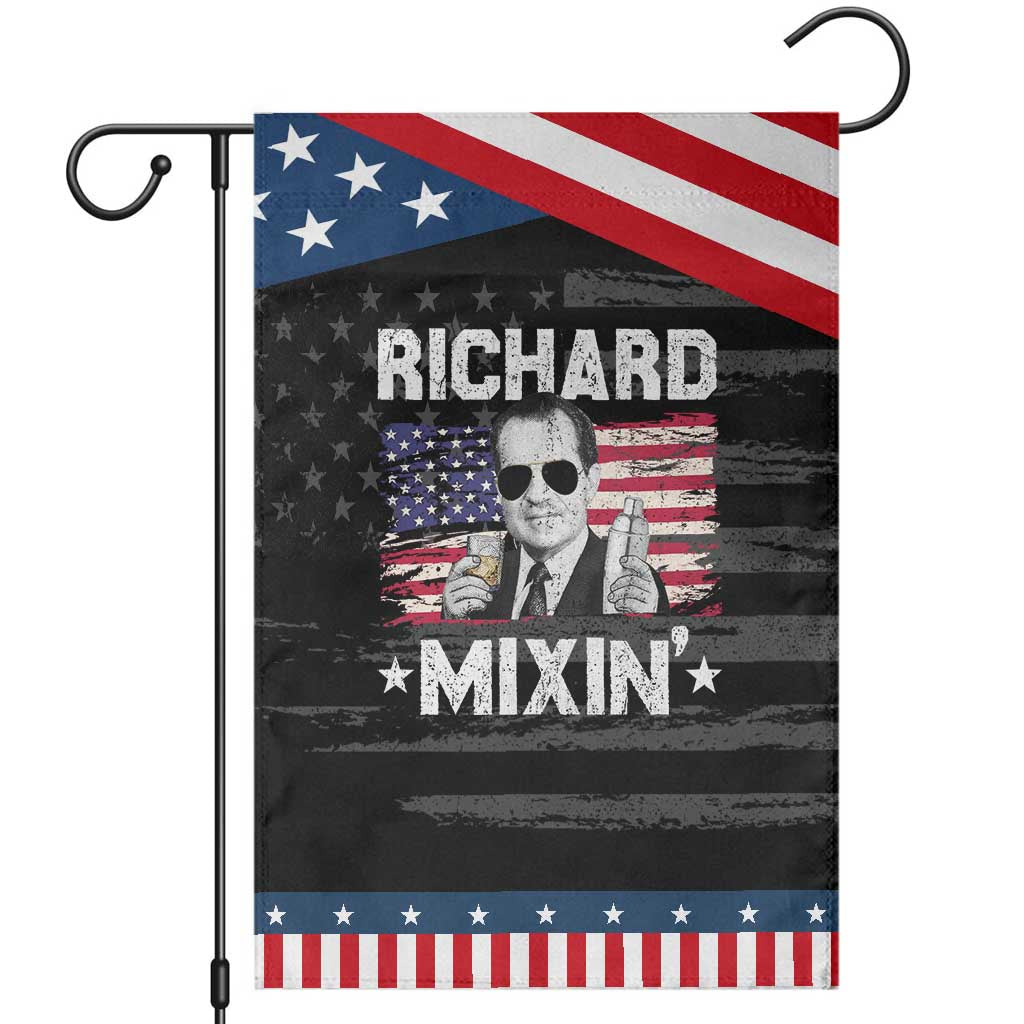 Funny 4th of July Richard Nixon Mixin Garden Flag Patriotic Bartender American Flag TS10 Distressed Black Blue Print Your Wear