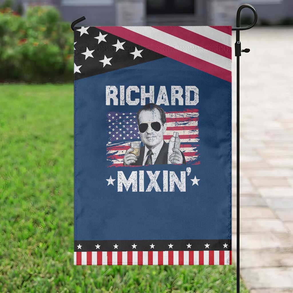 Funny 4th of July Richard Nixon Mixin Garden Flag Patriotic Bartender American Flag TS10 Classic Blue Black Print Your Wear