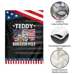 Funny Theodore Roosevelt 4th Of July Garden Flag Teddy Boozedevelt Drinking American Flag TS10 Print Your Wear