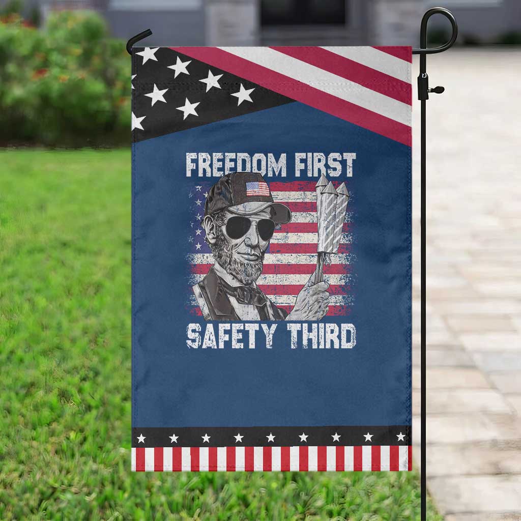 Lincoln 4th Of July Garden Flag Abe Freedom First Safety Third American Flag TS10 Classic Blue Black Print Your Wear