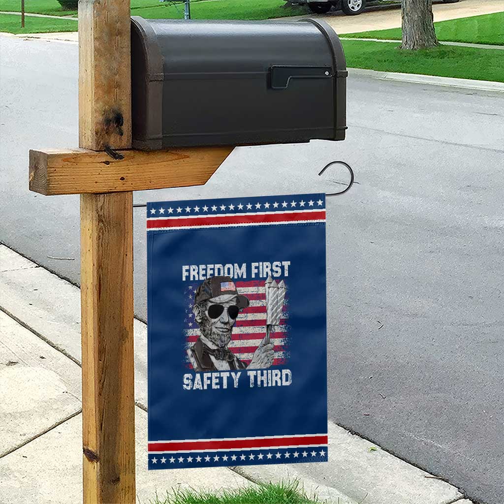 Lincoln 4th Of July Garden Flag Abe Freedom First Safety Third American Flag TS10 Classic Blue Red Print Your Wear