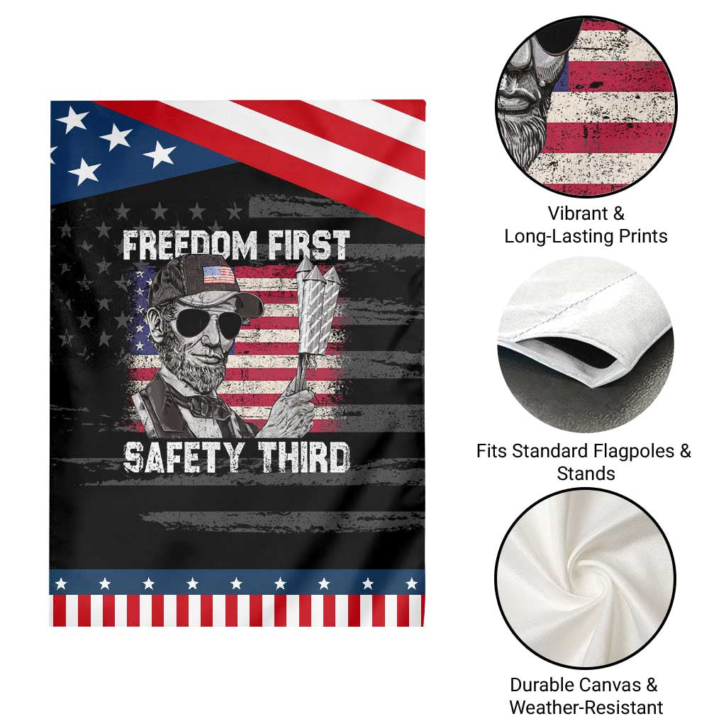Lincoln 4th Of July Garden Flag Abe Freedom First Safety Third American Flag TS10 Print Your Wear