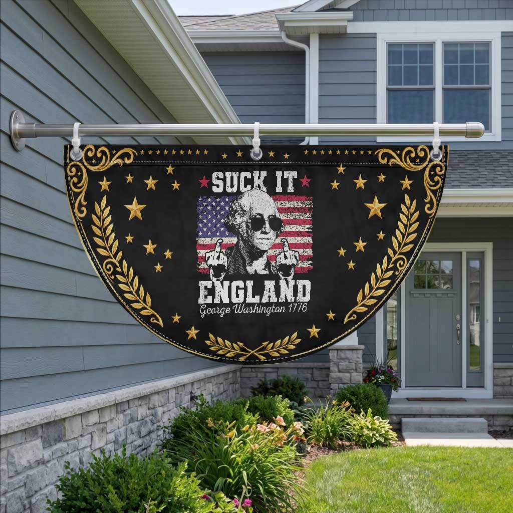 Funny 4th of July George Washington Patriotic Fan Flag Suck It England 1776