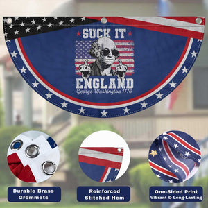 Funny 4th of July George Washington Patriotic Fan Flag Suck It England 1776