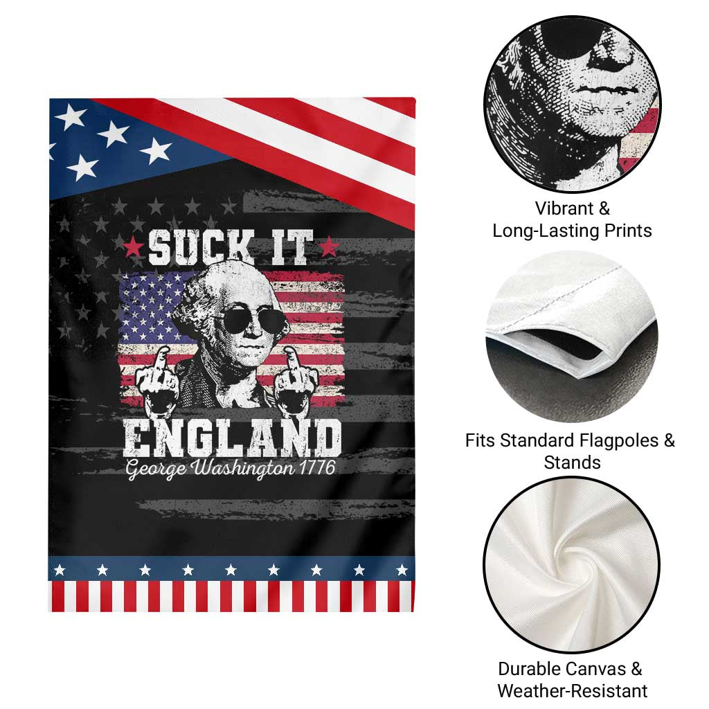 Funny 4th of July George Washington Garden Flag Suck It England 1776 TS10 Print Your Wear