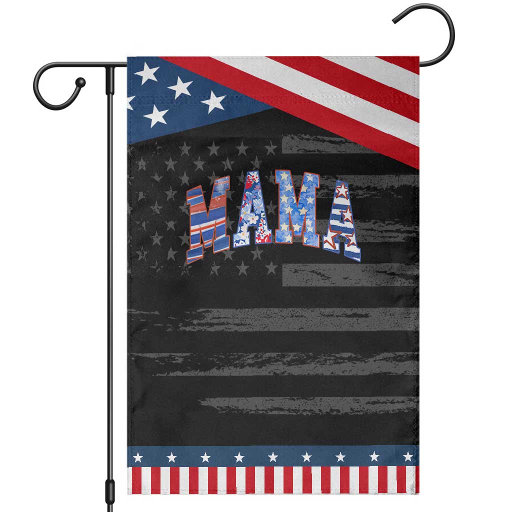 American Mama Garden Flag 4th of July TS10 Distressed Black Blue Print Your Wear