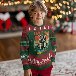 Dad Tax Raccoon Knit Sweatshirt Making Sure It's Not Poison Funny Father's Day - Print Your Wear