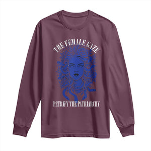 Medusa Feminist Long Sleeve Shirt Womens Rights Mythical Empowerment Graphic TS10 Maroon Print Your Wear