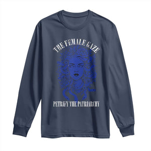 Medusa Feminist Long Sleeve Shirt Womens Rights Mythical Empowerment Graphic TS10 Navy Print Your Wear