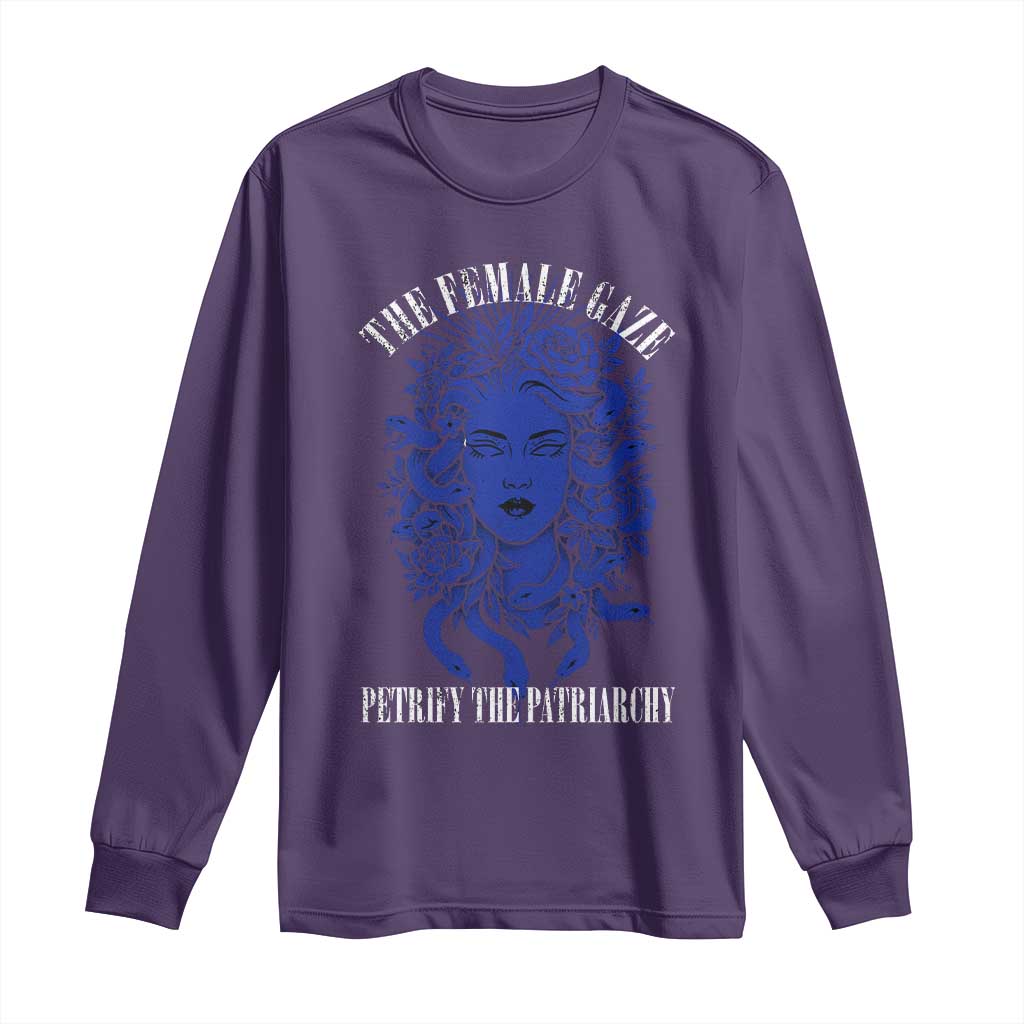 Medusa Feminist Long Sleeve Shirt Womens Rights Mythical Empowerment Graphic TS10 Purple Print Your Wear