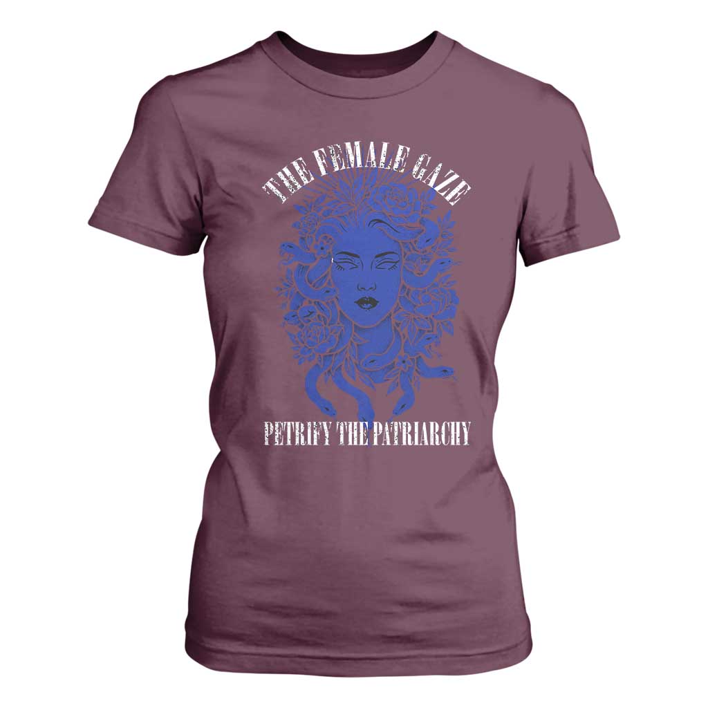 Medusa Feminist T Shirt For Women Womens Rights Mythical Empowerment Graphic TS10 Maroon Print Your Wear