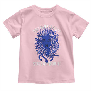 Medusa Feminist Toddler T Shirt Womens Rights Mythical Empowerment Graphic TS10 Light Pink Print Your Wear