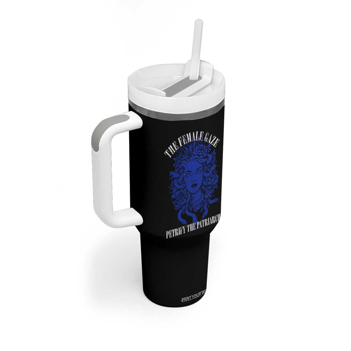 Medusa Feminist Tumbler With Handle Womens Rights Mythical Empowerment Graphic TS10 Print Your Wear