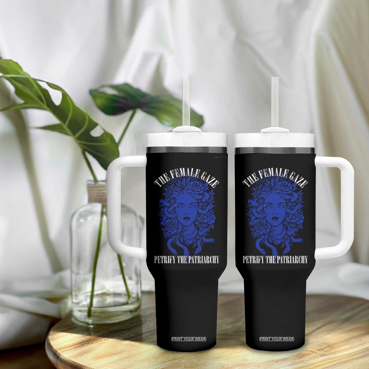 Medusa Feminist Tumbler With Handle Womens Rights Mythical Empowerment Graphic TS10 Print Your Wear