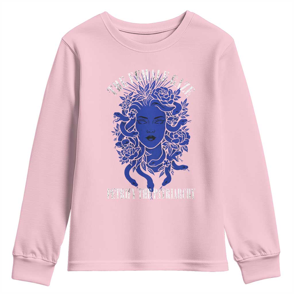 Medusa Feminist Youth Sweatshirt Womens Rights Mythical Empowerment Graphic TS10 Light Pink Print Your Wear
