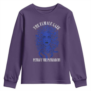 Medusa Feminist Youth Sweatshirt Womens Rights Mythical Empowerment Graphic TS10 Purple Print Your Wear