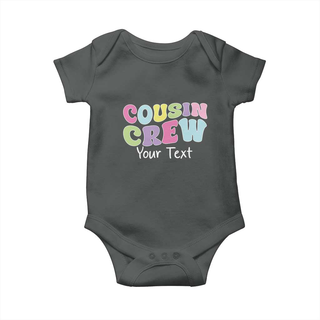 Personalized Matching Cousin Crew Baby Onesie Custom Name Retro Family Reunion Cousins Vacation TS10 Dark Heather Print Your Wear