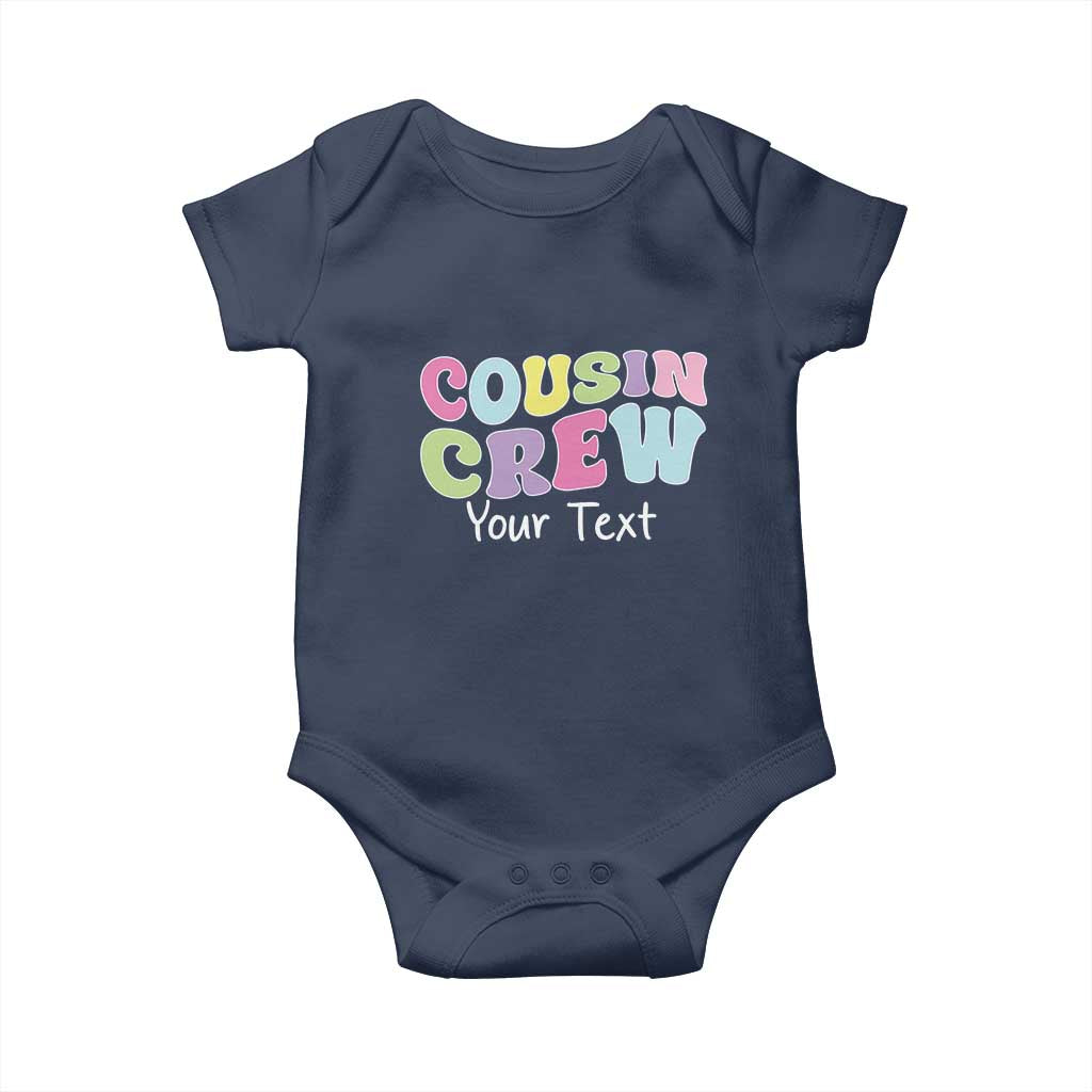 Personalized Matching Cousin Crew Baby Onesie Custom Name Retro Family Reunion Cousins Vacation TS10 Navy Print Your Wear