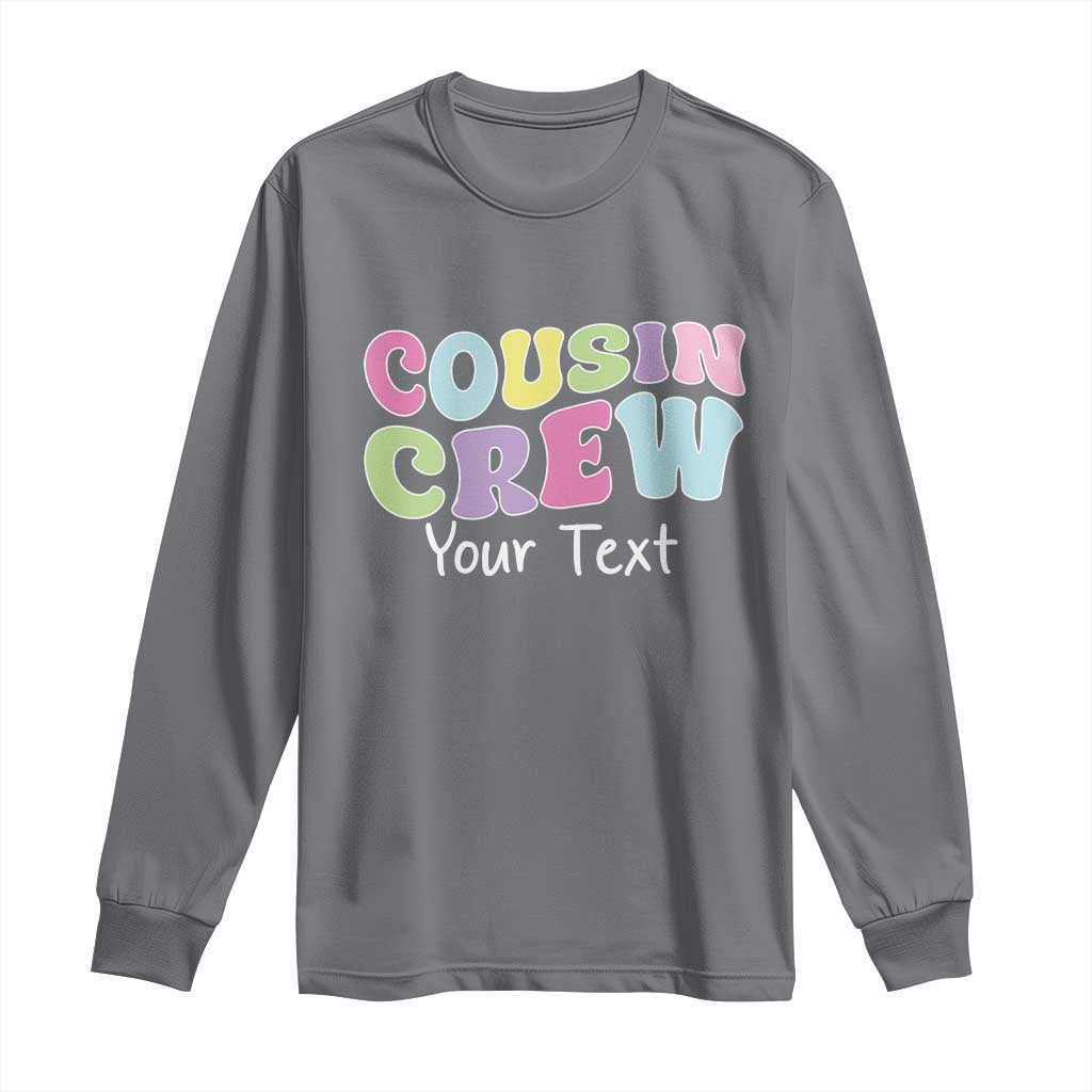 Personalized Matching Cousin Crew Long Sleeve Shirt Custom Name Retro Family Reunion Cousins Vacation TS10 Charcoal Print Your Wear