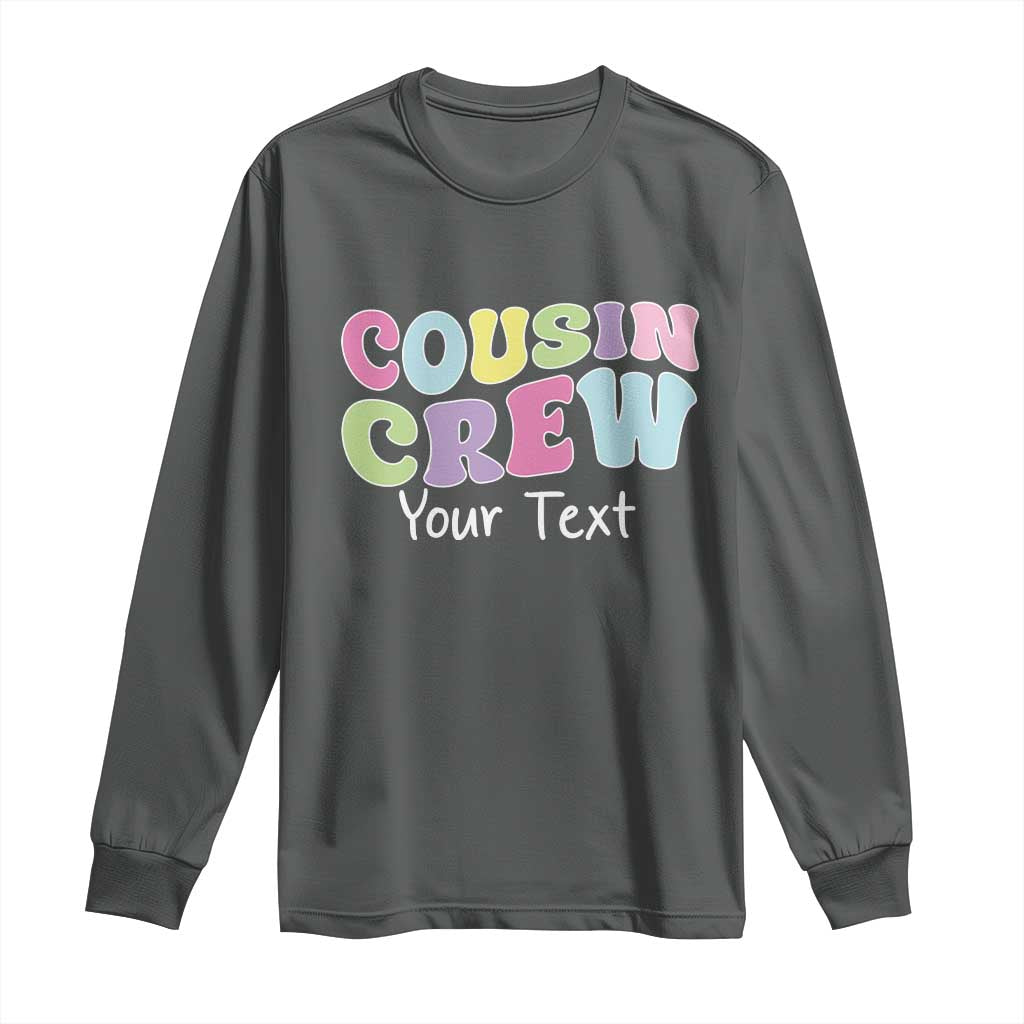 Personalized Matching Cousin Crew Long Sleeve Shirt Custom Name Retro Family Reunion Cousins Vacation TS10 Dark Heather Print Your Wear