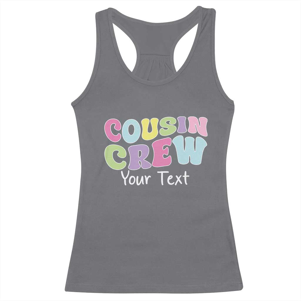 Personalized Matching Cousin Crew Racerback Tank Top Custom Name Retro Family Reunion Cousins Vacation TS10 Charcoal Print Your Wear