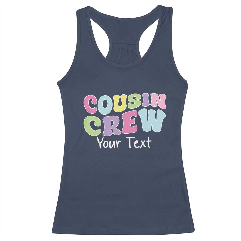 Personalized Matching Cousin Crew Racerback Tank Top Custom Name Retro Family Reunion Cousins Vacation TS10 Navy Print Your Wear