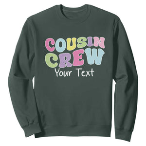 Personalized Matching Cousin Crew Sweatshirt Custom Name Retro Family Reunion Cousins Vacation TS10 Dark Forest Green Print Your Wear