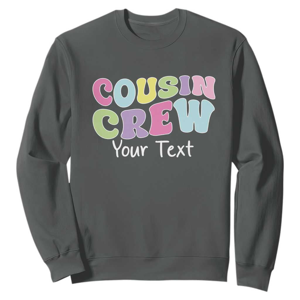 Personalized Matching Cousin Crew Sweatshirt Custom Name Retro Family Reunion Cousins Vacation TS10 Dark Heather Print Your Wear