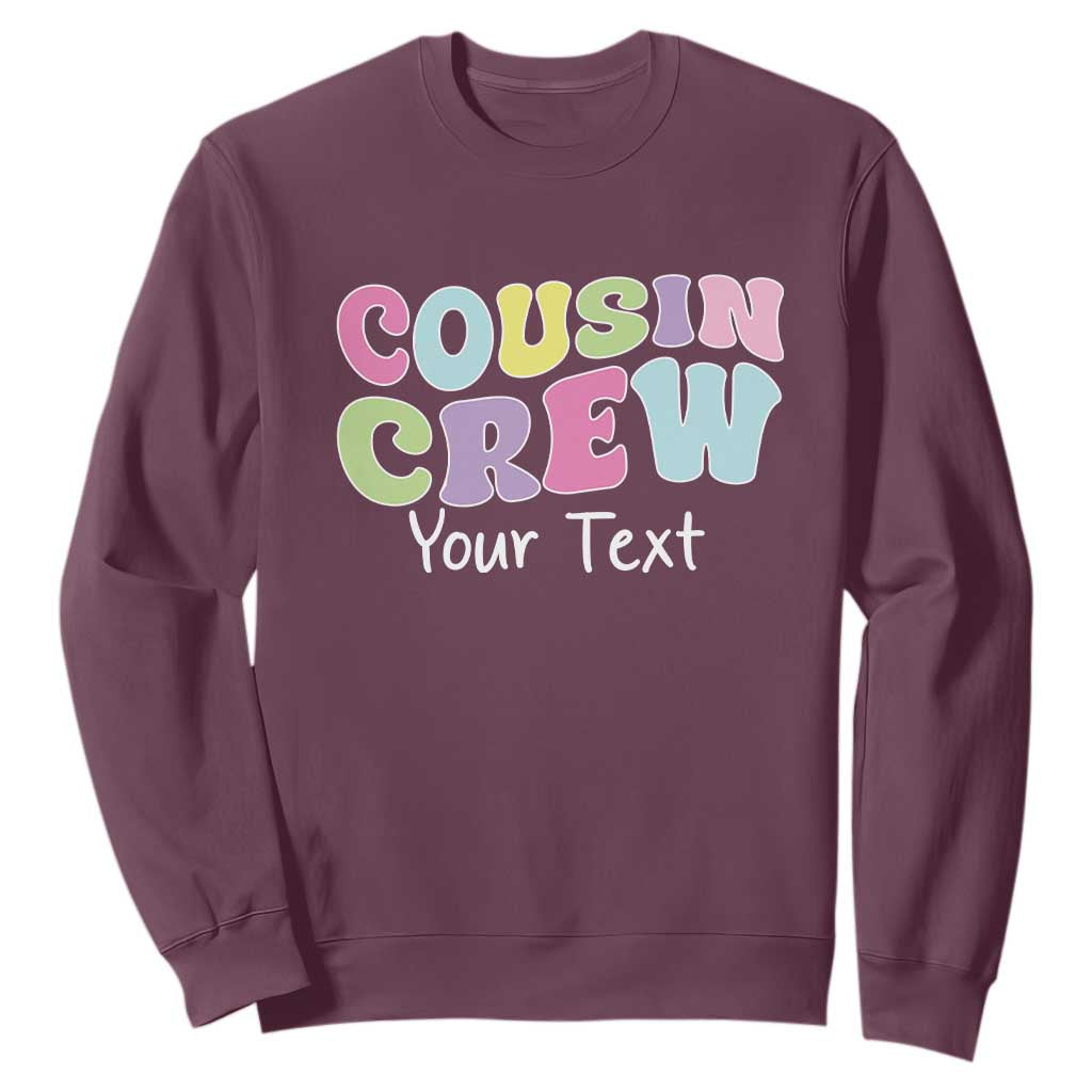 Personalized Matching Cousin Crew Sweatshirt Custom Name Retro Family Reunion Cousins Vacation TS10 Maroon Print Your Wear