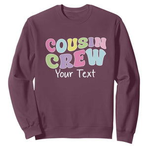 Personalized Matching Cousin Crew Sweatshirt Custom Name Retro Family Reunion Cousins Vacation TS10 Maroon Print Your Wear