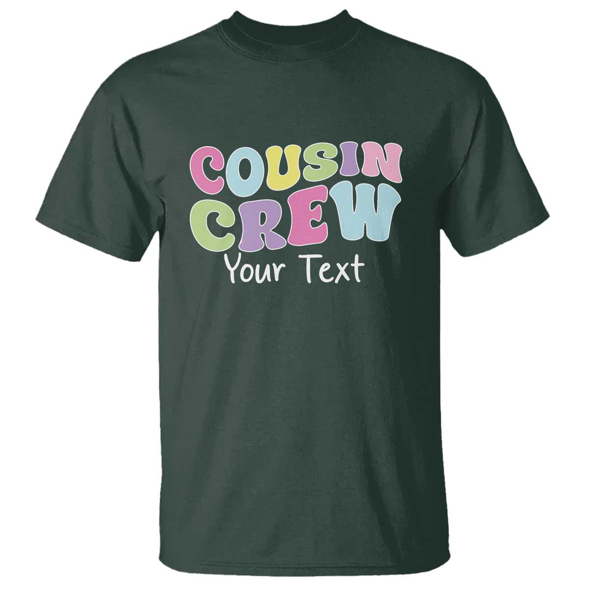 Personalized Matching Cousin Crew T Shirt Custom Name Retro Family Reunion Cousins Vacation TS10 Dark Forest Green Print Your Wear