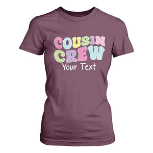 Personalized Matching Cousin Crew T Shirt For Women Custom Name Retro Family Reunion Cousins Vacation TS10 Maroon Print Your Wear