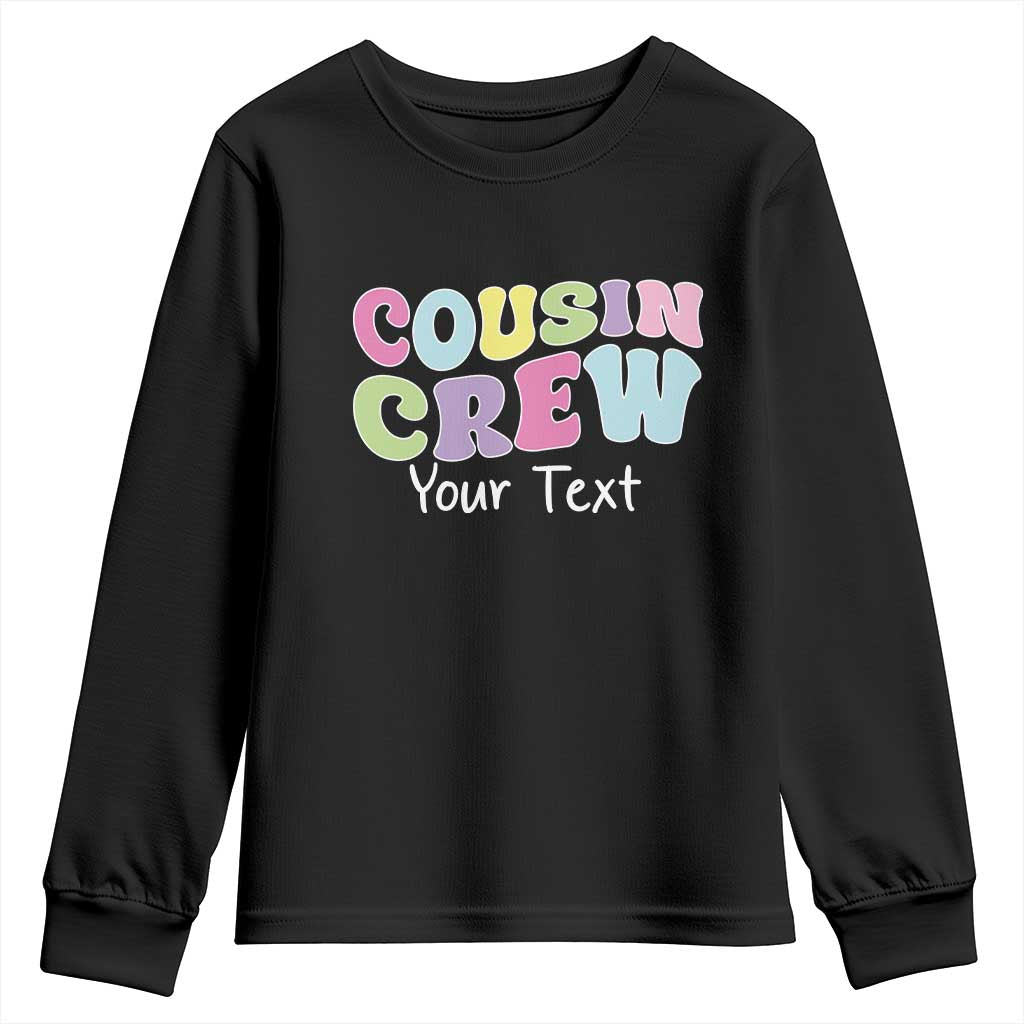 Personalized Matching Cousin Crew Youth Sweatshirt Custom Name Retro Family Reunion Cousins Vacation TS10 Black Print Your Wear