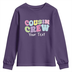 Personalized Matching Cousin Crew Youth Sweatshirt Custom Name Retro Family Reunion Cousins Vacation TS10 Purple Print Your Wear