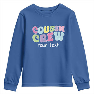 Personalized Matching Cousin Crew Youth Sweatshirt Custom Name Retro Family Reunion Cousins Vacation TS10 Royal Blue Print Your Wear