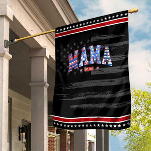 American Mama Est 2025 Garden Flag 4th of July Pregnancy Reveal TS10 Distressed Black Red Print Your Wear