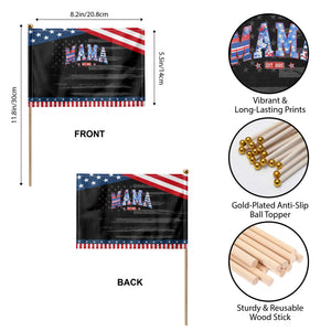 American Mama Est 2025 Patriotic Handheld Flag 4th of July Pregnancy Reveal TS10 Print Your Wear