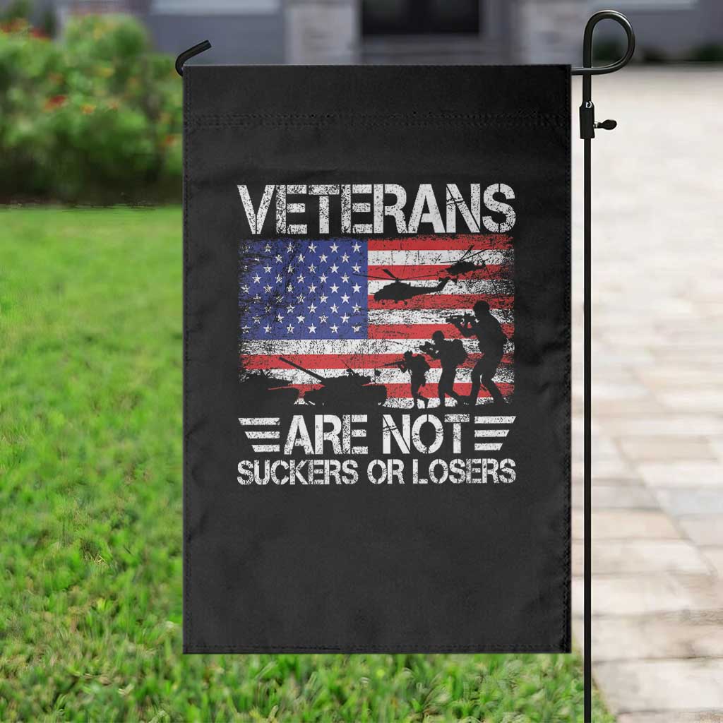 Veterans Are Not Suckers Or Losers Garden Flag Veteran Vintage US Flag Protest TS10 Print Your Wear