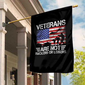Veterans Are Not Suckers Or Losers Garden Flag Veteran Vintage US Flag Protest TS10 Print Your Wear