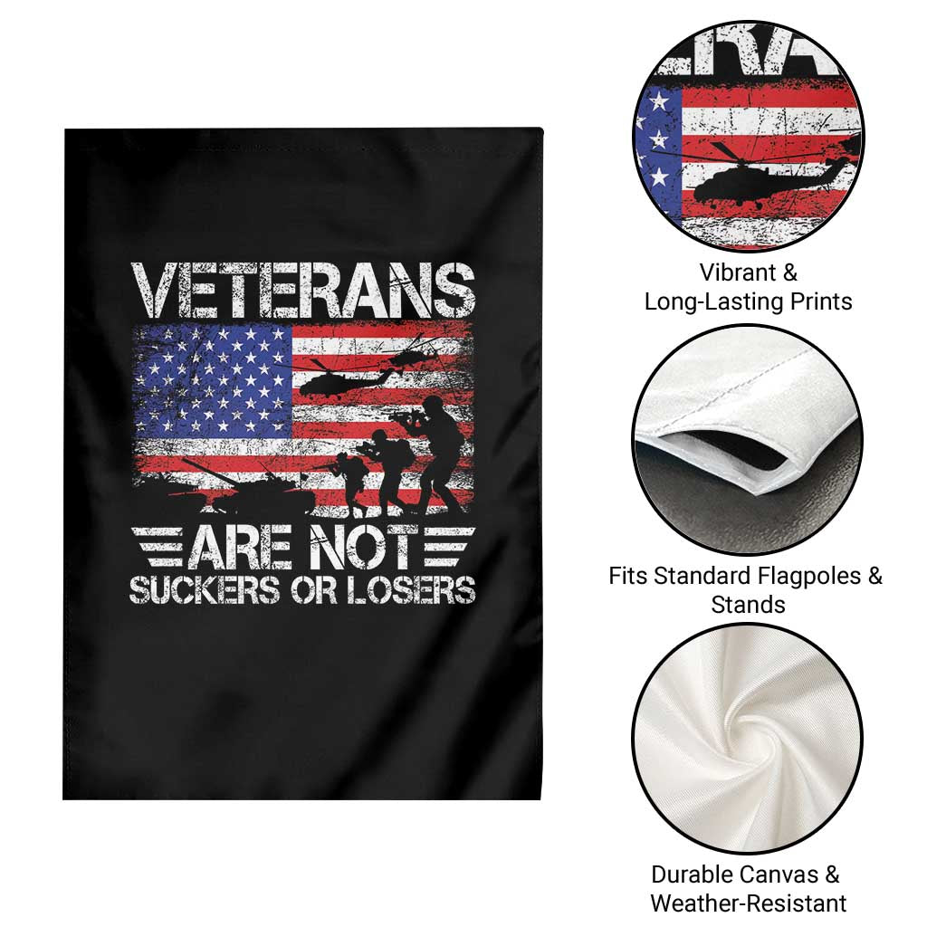 Veterans Are Not Suckers Or Losers Garden Flag Veteran Vintage US Flag Protest TS10 Print Your Wear
