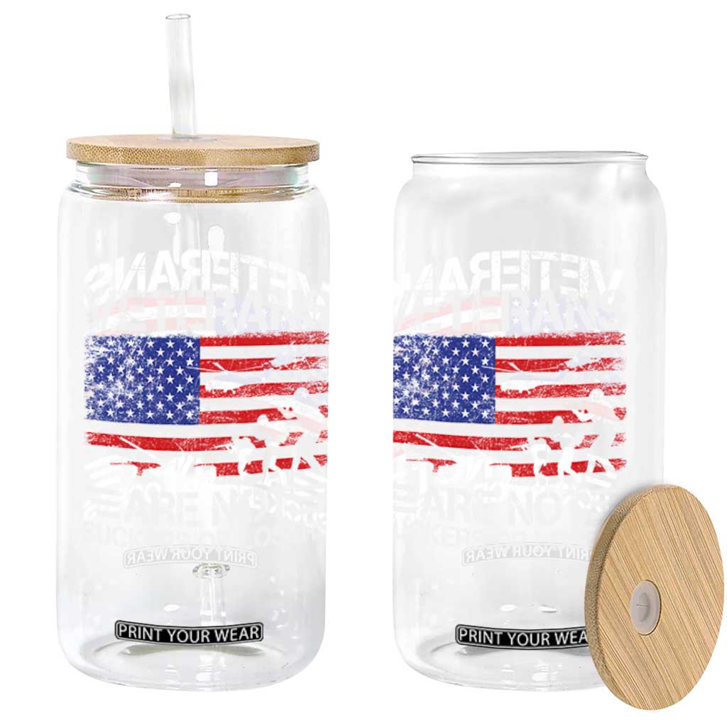 Veterans Are Not Suckers Or Losers Glass Can Veteran Vintage US Flag Protest TS10 Print Your Wear