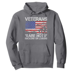 Veterans Are Not Suckers Or Losers Hoodie Veteran Vintage US Flag Protest TS10 Charcoal Print Your Wear