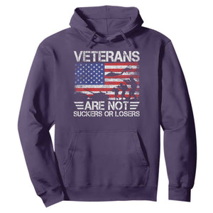 Veterans Are Not Suckers Or Losers Hoodie Veteran Vintage US Flag Protest TS10 Purple Print Your Wear