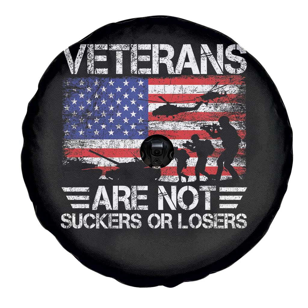 Veterans Are Not Suckers Or Losers Spare Tire Cover Veteran Vintage US Flag Protest TS10 Print Your Wear