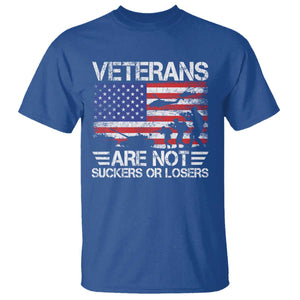 Veterans Are Not Suckers Or Losers T Shirt Veteran Vintage US Flag Protest TS10 Royal Blue Print Your Wear