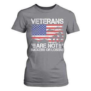 Veterans Are Not Suckers Or Losers T Shirt For Women Veteran Vintage US Flag Protest TS10 Charcoal Print Your Wear