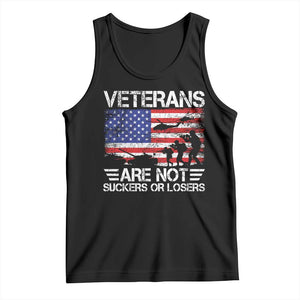 Veterans Are Not Suckers Or Losers Tank Top Veteran Vintage US Flag Protest TS10 Black Print Your Wear